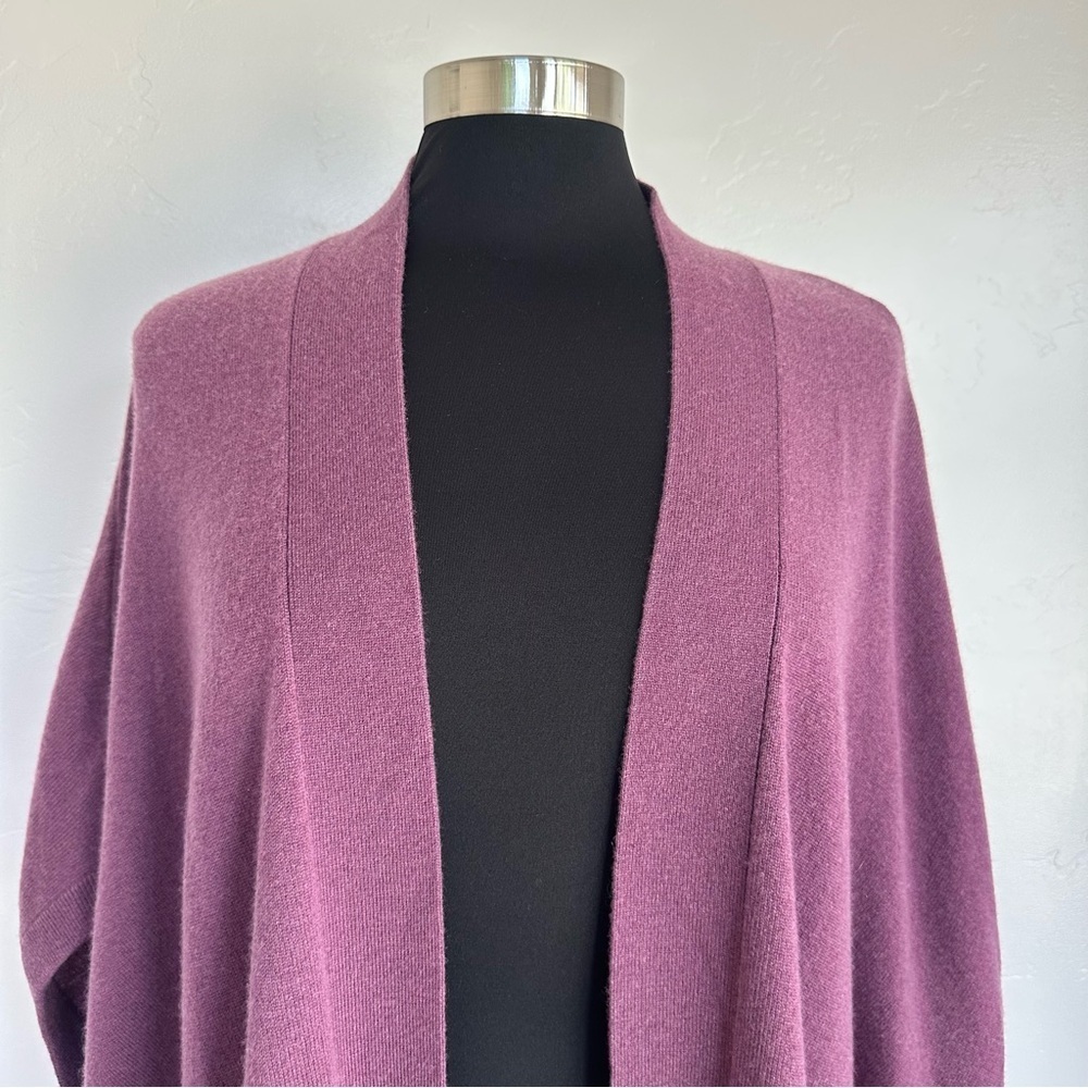NWT KATHRYN McCARRON Isabel Cashmere Poncho Purple Size OS - Picture 3 of 12